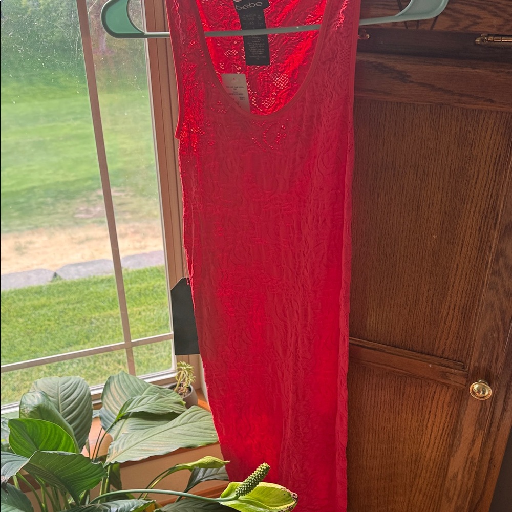 Bebe Vibrant hot pink Textured Dress